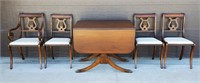 Mahogany Drop Leaf Dining Table & 4 Chairs