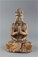 Chinese Wood Four-Arm Guanyin Statue Ming Period
