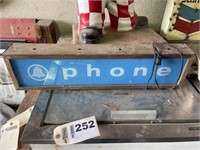 Lighted Bell System phone sign