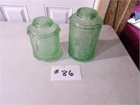 2) Tiara green canisters