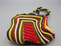 Rare colorful 1940s telephone cord purse!