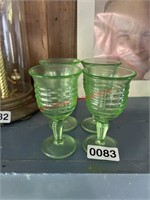Vaseline Glass Small Sipping Cups (living room)