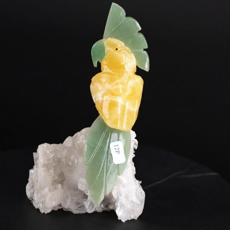 Natural Stone Handcarved Quartz Bird