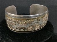 Sterling cuff bracelet with 12kgf