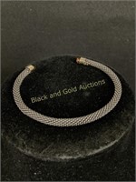 Ladies 925 cuff bracelet with 14k tips