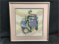 Beaded Stitched Dragon Art 22.5x22.5