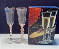 2-millennium champagne flutes
