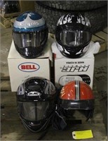 (4) Snowmobile Helmets