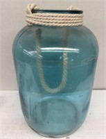 Large blue glass jug