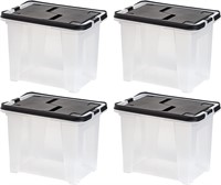 IRIS USA File Box w/ Wing Lid  18 Qt. 4 Pack