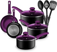 Chef's Star Pots And Pans  11 Pc  Purple