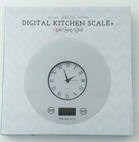 NEW Digital Kitchen Scale with Quartz Clock-Red