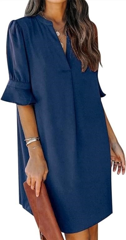 Les umes Women's V Neck Tunic Dress Summer Tshirt