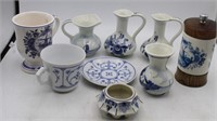 Collection of Holland Blue Ceramic Art Pottery