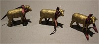 SET OF 3 GOLDEN LAMB FIGURINES