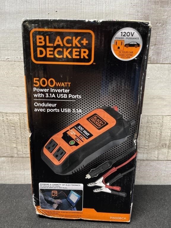 New Black & Decker 500 Watt Power Inverter