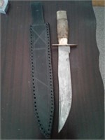 14" OVERALL 9 1/2" BLADE BRASS ON HANDLE KNIFE