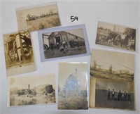 Postcards with gas wells, engines