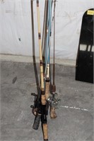 ASSORTED RODS AND REELS
