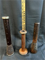 Antique Wooden Candlestick Holders