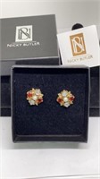 Nicky Butler bronze collection jeweled earrings,