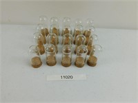 20 Domed Glass Vials with corks - 20mmx40mm