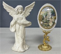 Ceramic Angel and Decorative Eggshell