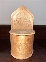 Vintage Hand Carved Swiss Salt Box