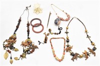 Collection Of Beaded Carved Jewelry
