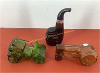 (3) Avon decanters  Tractor, golf cart & pipe