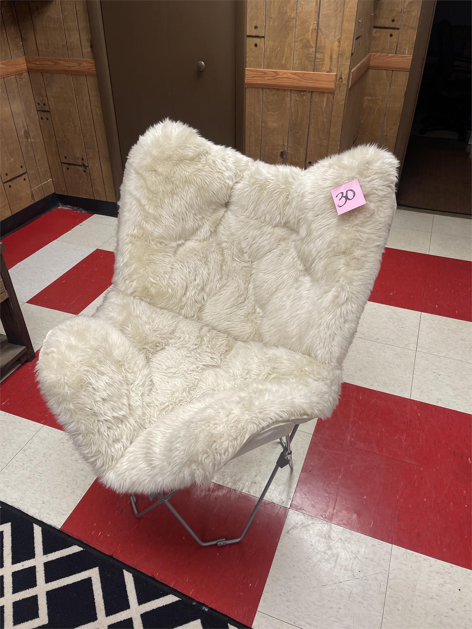 faux fur butterfly chair