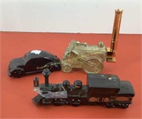 (3) Avon decanters  Train, steam engine, VW
