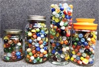 Glass Marbles - (4) Jars