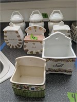 Pearlware Canisters, Salt Cellers Etc