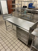 Custom Stainless Steel Table w/ Storage Drawers
