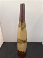 Tall Vase with yellow, bronze, and green colors