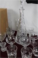Crystal Whiskey Decanter & Glasses