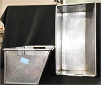 2 STAINLESS STEEL STORAGE BINS