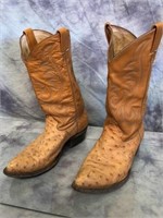 Ostrich Hide Cowboy Boots -Broke In