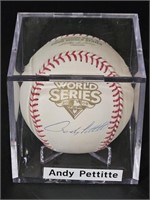 Authentic Autographed Andy Pettitte 2009 World