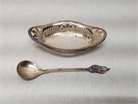 Alpaca Silver Bowl & Ornate Spoon