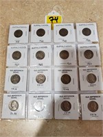 8 Buffalo Nickels & 8 Old Jefferson Nickels (16)