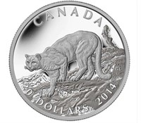 2014 Fine Pure Silver $20 - Cougar Atop a Mountain