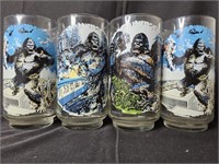 Set of 4 Vintage 1976 Coca Cola King Kong Glasses