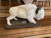 White buffalo figure , ceramic? 14x9