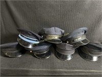 Group Of 6 Old Police Style Hats