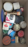 Vintage tin collection includes Sanka coffee etc.