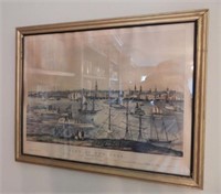 Framed Currier Lithograph print of “View of