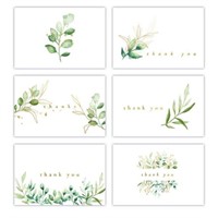 Gooji 4x6 Golden Greenery Thank You Cards (Bulk 3s