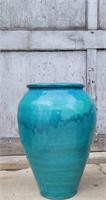 LARGE TURQUOISE GLAZED FLOOR VASE